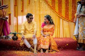 Bengali couple on their Gaye Holud event